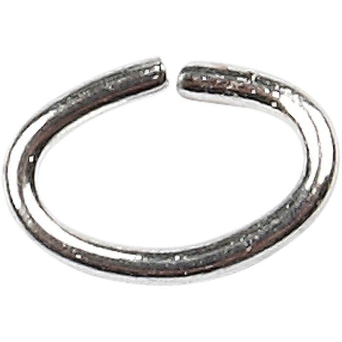 Ring, ovaal, dikte 0,7 mm, verzilverd, 50stuk/ 1 doos