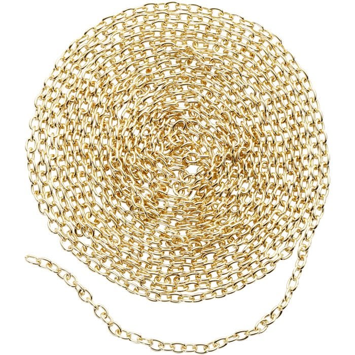 Jasseron, B: 2 mm, verguld, 2 m/ 1 doos