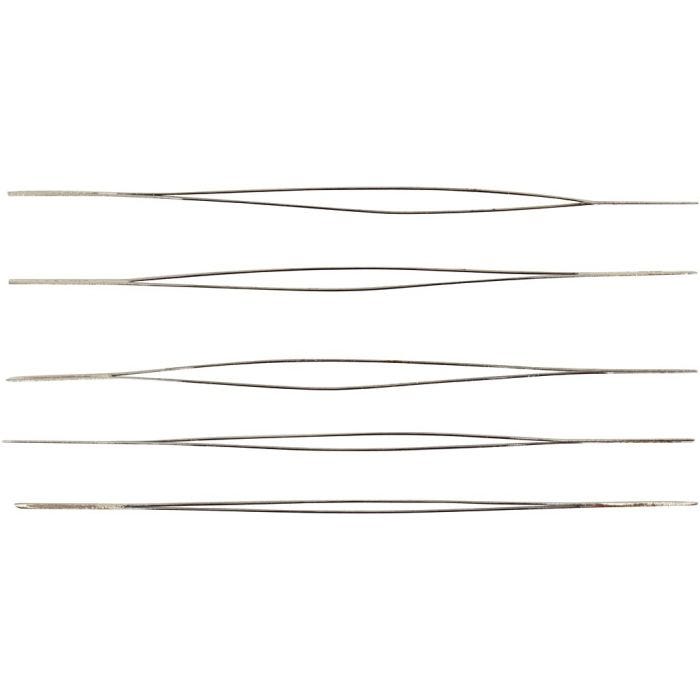 Kralenrijgnaald, 6 cm, 0,3 mm, 5stuk/ 1 doos