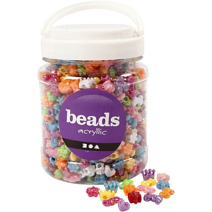 Figuur Kralen, d 10 mm, gatgrootte 3 mm, diverse kleuren, 380 gr, 700 ml/ 1 Doosje