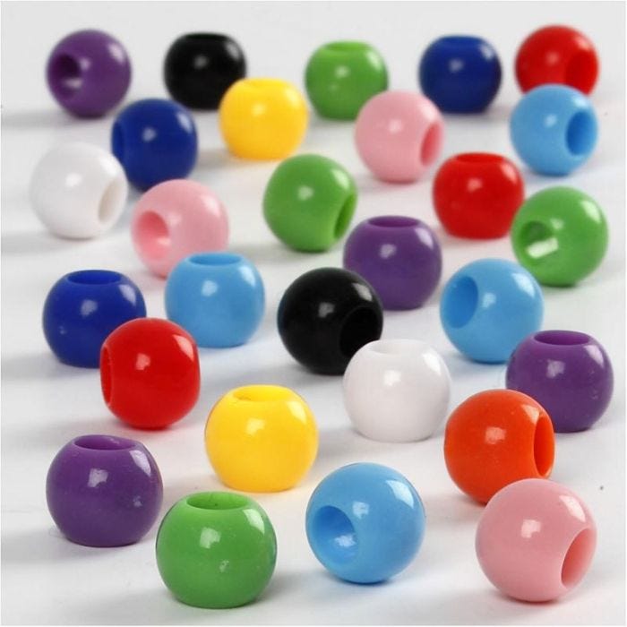Pony kralen, d 8 mm, gatgrootte 4 mm, 70 gr, 125ml/ 1 doos
