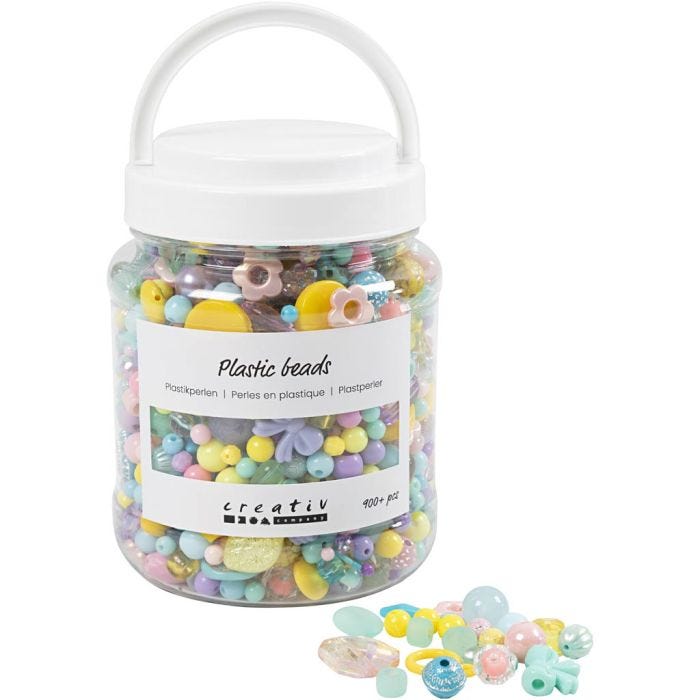 Plastic kralen, d 5-35 mm, gatgrootte 1-8 mm, diverse kleuren, 700 ml/ 1 Doosje