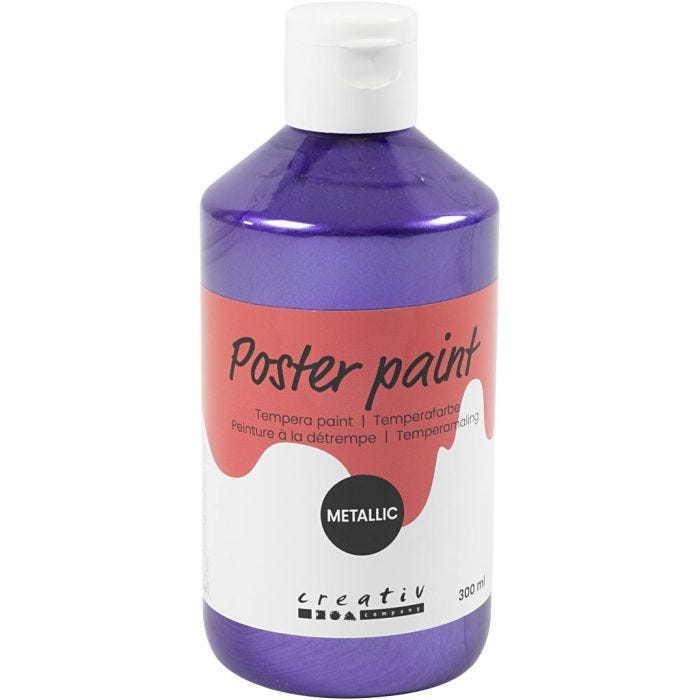 Tempera Verf Metallic , paars, 300 ml/ 1 doos