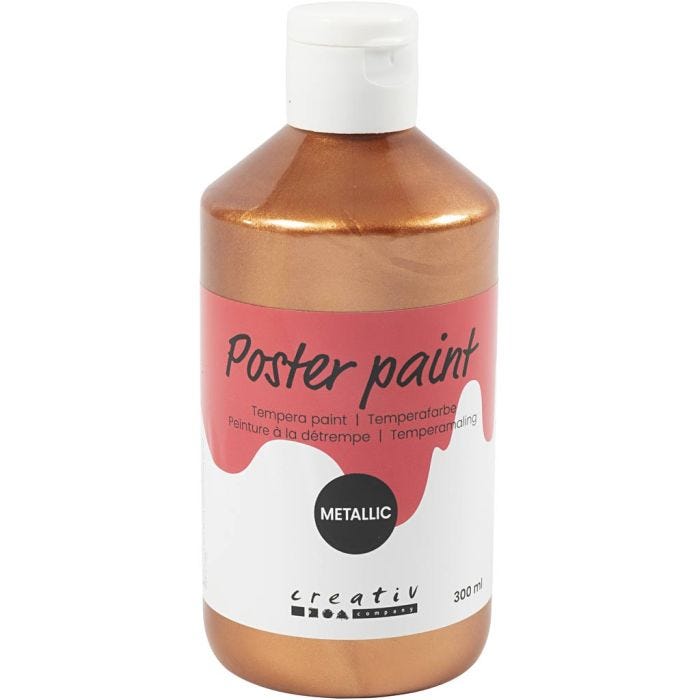 Tempera Verf Metallic , metallic koper, 300 ml/ 1 doos