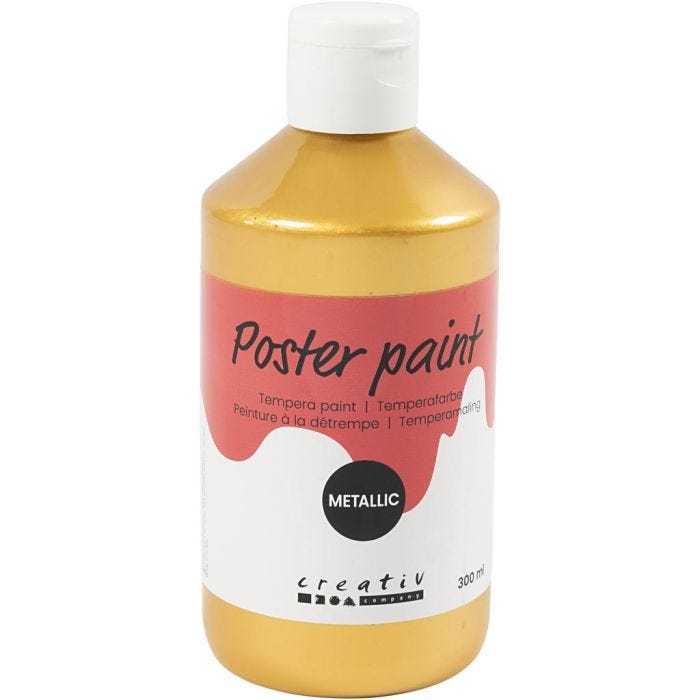 Tempera Verf Metallic , goud, 300 ml/ 1 doos