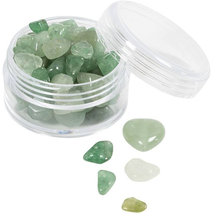 Kristallen kralen, Aventurien, d 7-12 mm, gatgrootte 1 mm, groen, 63 stuk/ 1 doos