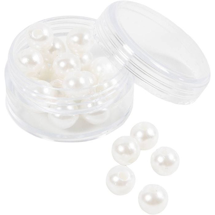Waskralen, d 8 mm, gatgrootte 2,3 mm, parelmoer, 22 stuk/ 1 doos