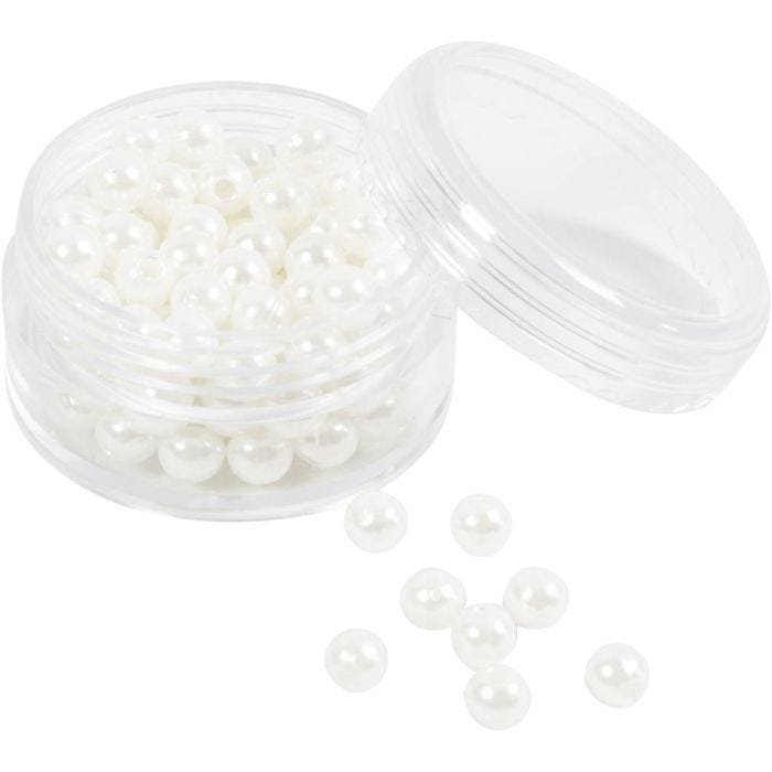 Waskralen, d 5 mm, gatgrootte 1,7 mm, parelmoer, 110 stuk/ 1 doos