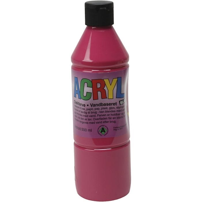 Acryl Verf, primair rood, 500 ml/ 1 fles