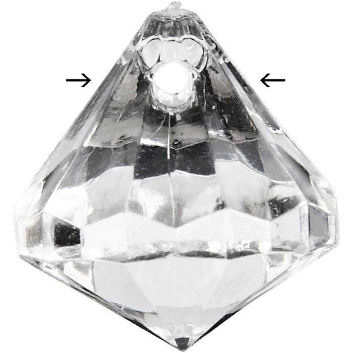 Acryl kralen, 17x16 mm, 1,2 mm, transparant glans, 43stuk/ 1 doos