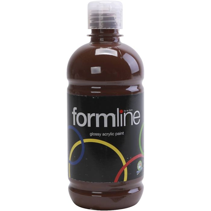 Acrylverf, glossy, bruin, 500 ml/ 1 fles