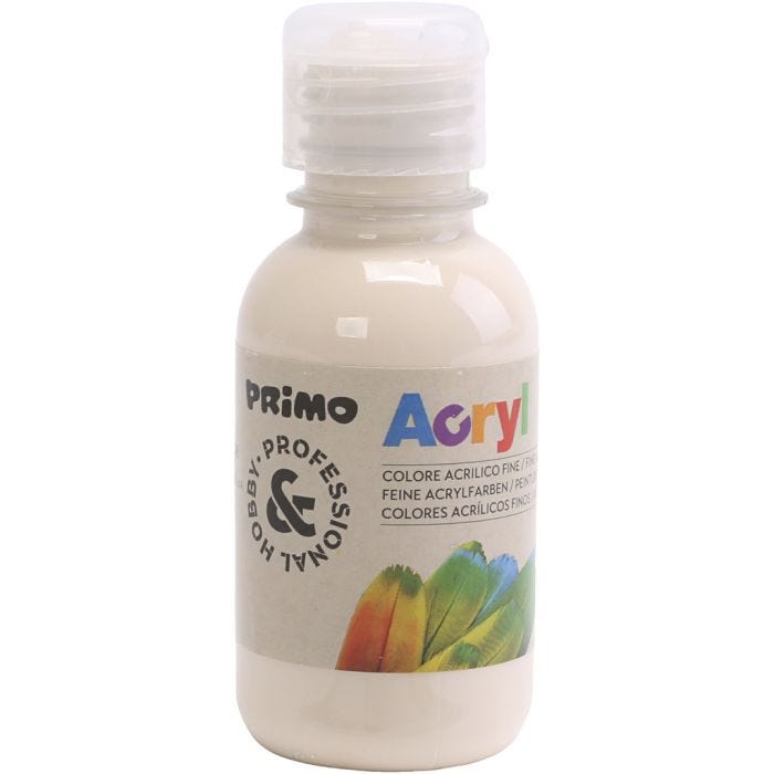 PRIMO luxe acrylverf, beige, 125 ml/ 1 fles