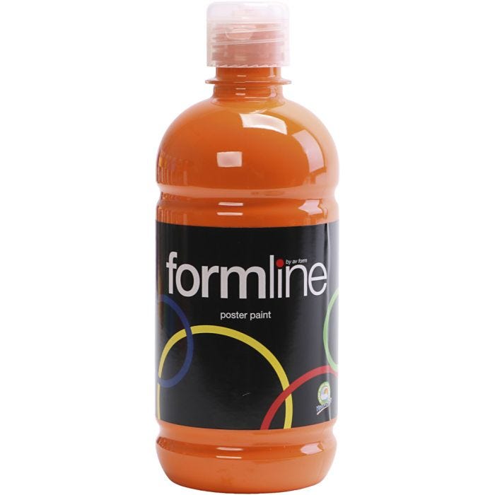 Tempera Verf Mat, oranje, 500 ml/ 1 fles
