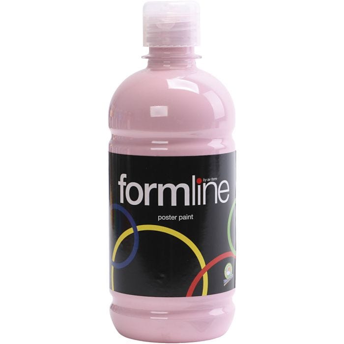 Tempera Verf Mat, roze, 500 ml/ 1 fles