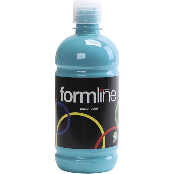 Tempera Verf Mat, turquoise, 500 ml/ 1 fles