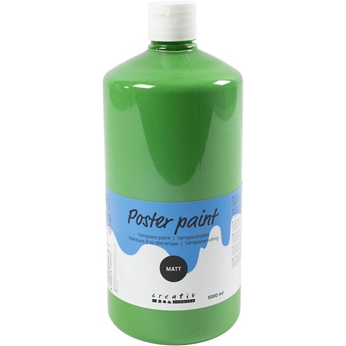 Tempera Verf Mat, groen, 1000 ml/ 1 fles