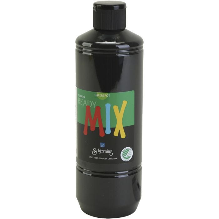 Greenspot Plakaatverf, matt, zwart, 500 ml/ 1 fles