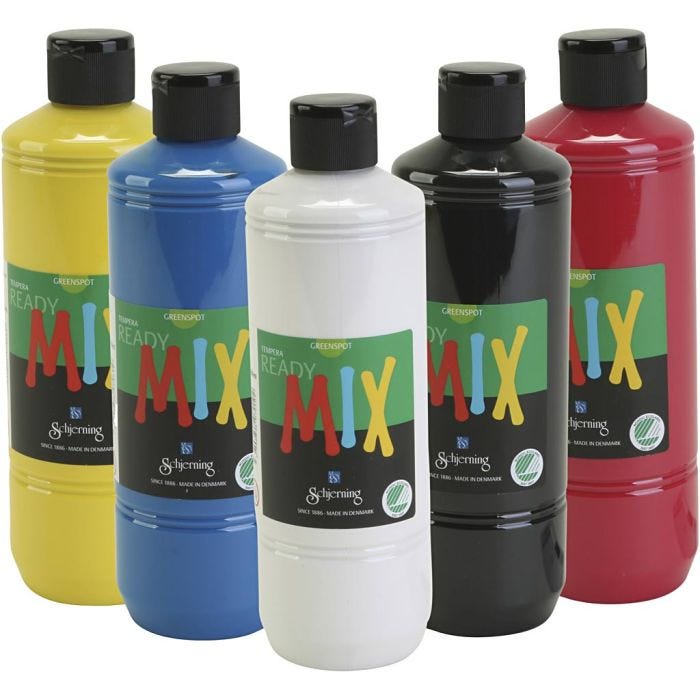 Greenspot Plakaatverf, matt, diverse kleuren, 5x500ml/ 1 doos