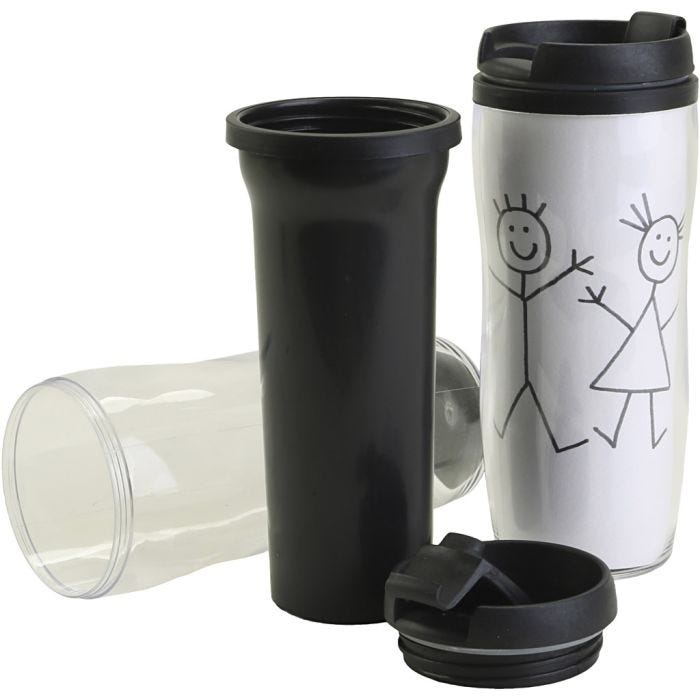 Thermo mok met deksel, H: 17,5 cm, d 7 cm, 12 stuk/ 1 doos