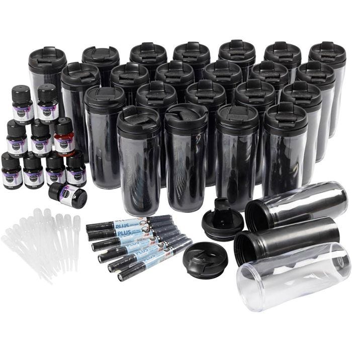 Klaslokaalset thermomokken, H: 17,5 cm, d 7 cm, 1 set