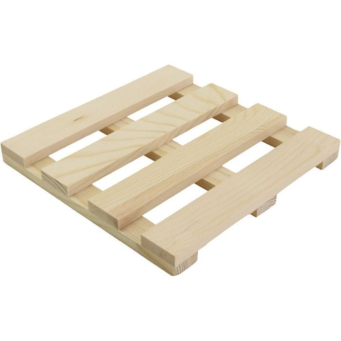 Houten onderzetter, H: 1,5 cm, L: 15 cm, B: 15 cm, afm 15x15 cm, 12 stuk/ 1 doos