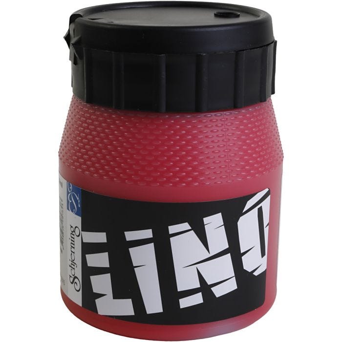 Linoleum Verf, rood, 250 ml/ 1 Doosje