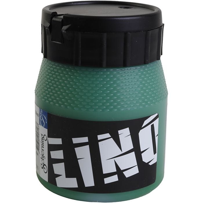 Linoleum Verf, groen, 250ml/ 1 Doosje