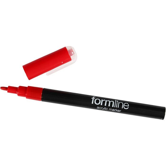 formline acrylstift, 0,9-1,3 mm, rood, 1 stuk