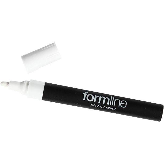 formline acrylstift, 2.5 mm, wit, 1 stuk