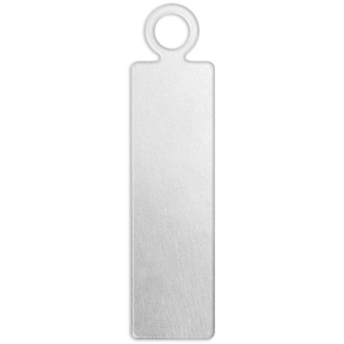 Metalen label, langwerpig, 20x5 mm, 1,9 mm, 1,3 mm, aluminium, 20stuk/ 1 doos