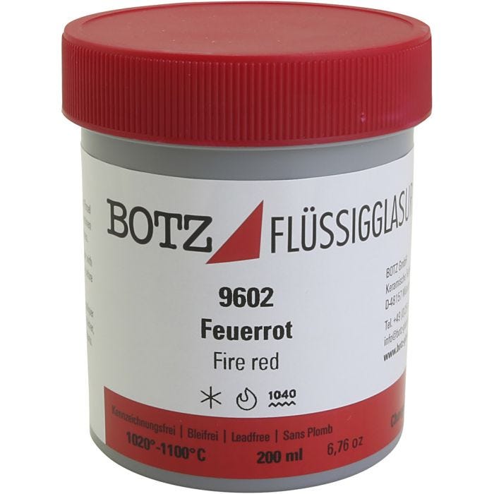 Glazuur voor klei, rood, 200ml/ 1 Doosje