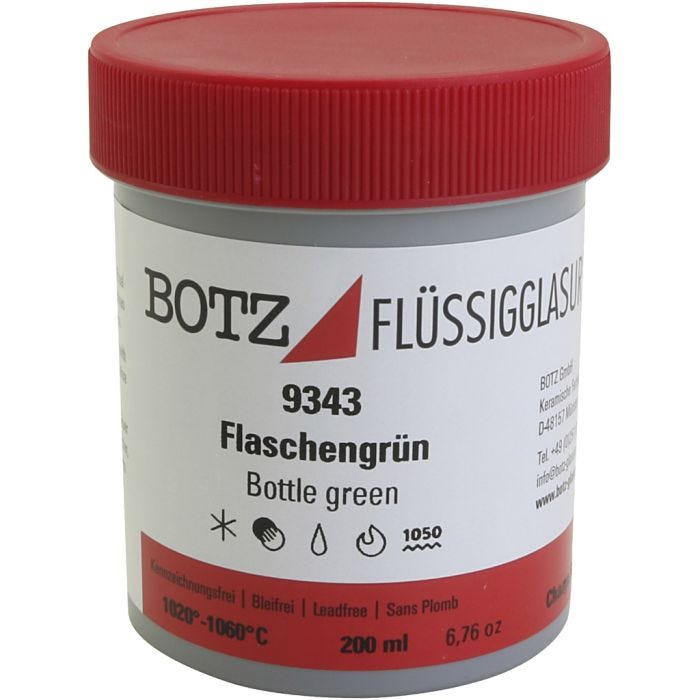 Glazuur voor klei, groen, 200ml/ 1 Doosje