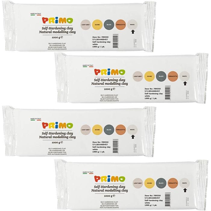 Zelfhardende Klei, wit, 4x1000 gr/ 1 doos