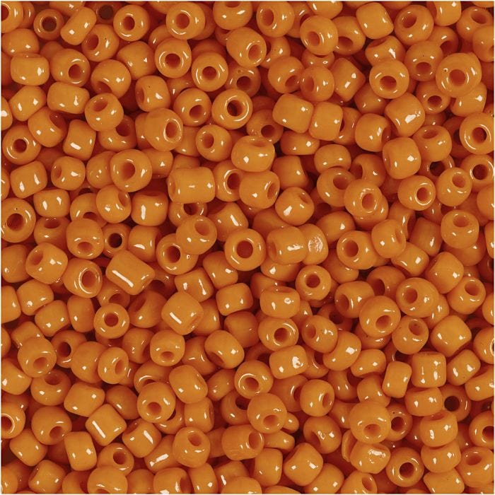 Rocailles, d 3 mm, afm 8/0, gatgrootte 0,6-1,0 mm, oranje, 25 gr/ 1 doos