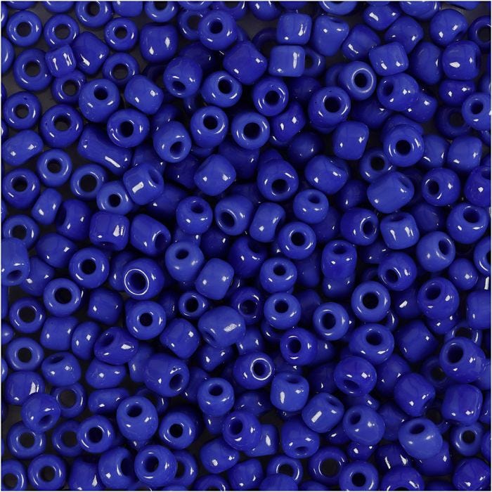 Rocailles, d 3 mm, afm 8/0, gatgrootte 0,6-1,0 mm, blauw, 25 gr/ 1 doos