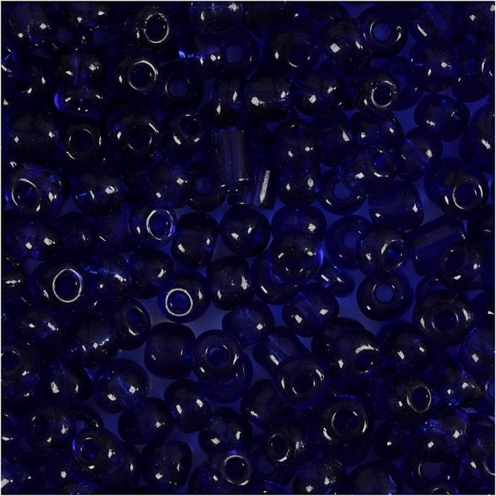 Rocailles, d 4 mm, afm 6/0, gatgrootte 0,9-1,2 mm, kobalt blauw, 25 gr/ 1 doos