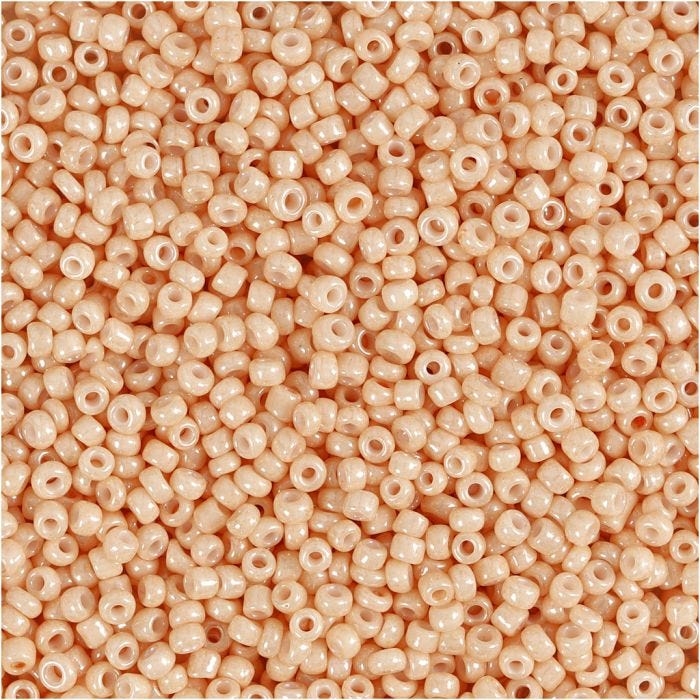 Rocailles, d 1,7 mm, afm 15/0, gatgrootte 0,5-0,8 mm, light peach, 25 gr/ 1 doos