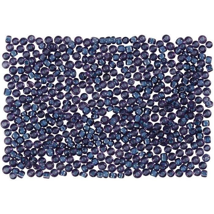 Rocailles, 1,7 mm, 15/0, 0,5-0,8 mm, donkerblauw, 500gr/ 1 zak