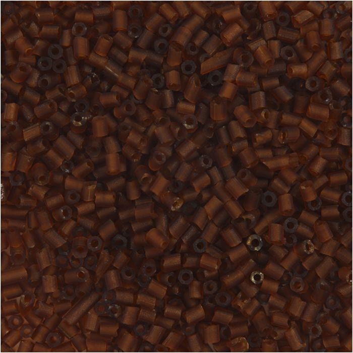 Rocailles 2-cut, d 1,7 mm, afm 15/0, gatgrootte 0,5 mm, bruin, 500 gr/ 1 zak