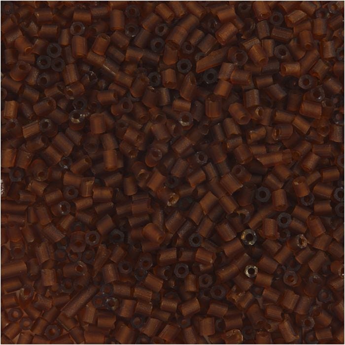 Rocailles 2-cut, d 1,7 mm, afm 15/0 , gatgrootte 0,5 mm, bruin, 500 gr/ 1 zak