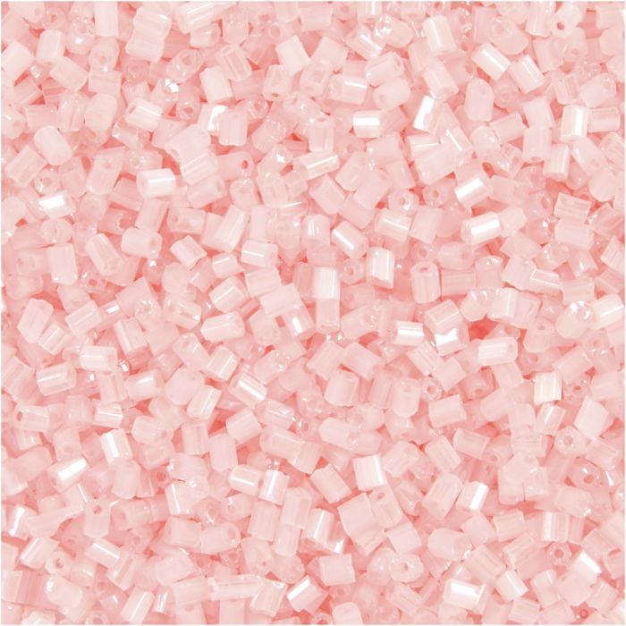 Rocailles 2-cut, d 1,7 mm, afm 15/0, gatgrootte 0,5 mm, transparant roze, 500 gr/ 1 zak