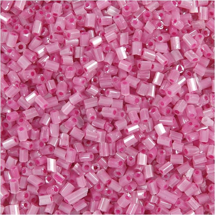 Rocailles 2-cut, d 1,7 mm, afm 15/0, gatgrootte 0,5 mm, roze, 500 gr/ 1 zak