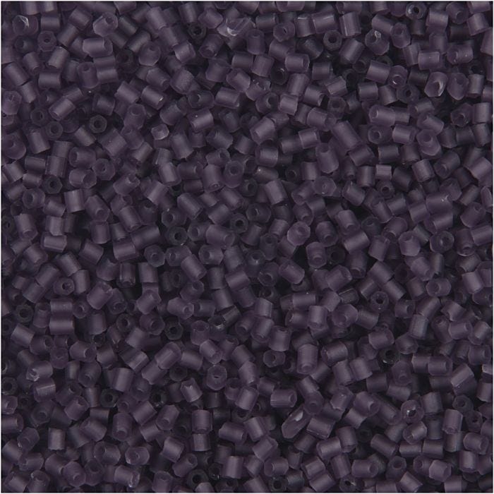 Rocailles 2-cut, d 1,7 mm, afm 15/0, gatgrootte 0,5 mm, frosted lila, 25 gr/ 1 doos