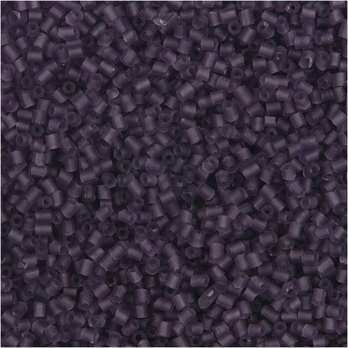 Rocailles 2-cut, d 1,7 mm, afm 15/0 , gatgrootte 0,5 mm, frosted lila, 25 gr/ 1 doos