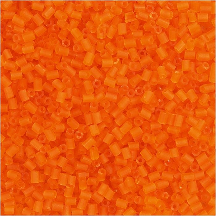 Rocailles 2-cut, d 1,7 mm, afm 15/0, gatgrootte 0,5 mm, transparant oranje, 25 gr/ 1 doos