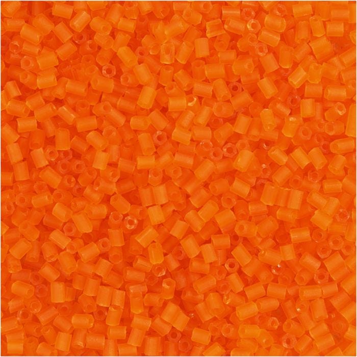 Rocailles 2-cut, d 1,7 mm, afm 15/0 , gatgrootte 0,5 mm, transparant oranje, 25 gr/ 1 doos