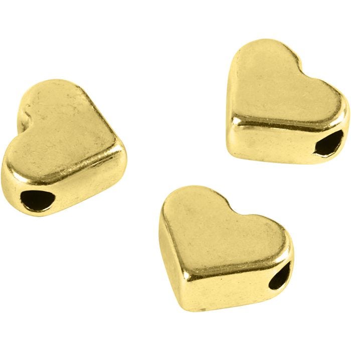 Space kralen, 5,5x7 mm, 1 mm, verguld, 3stuk/ 1 doos