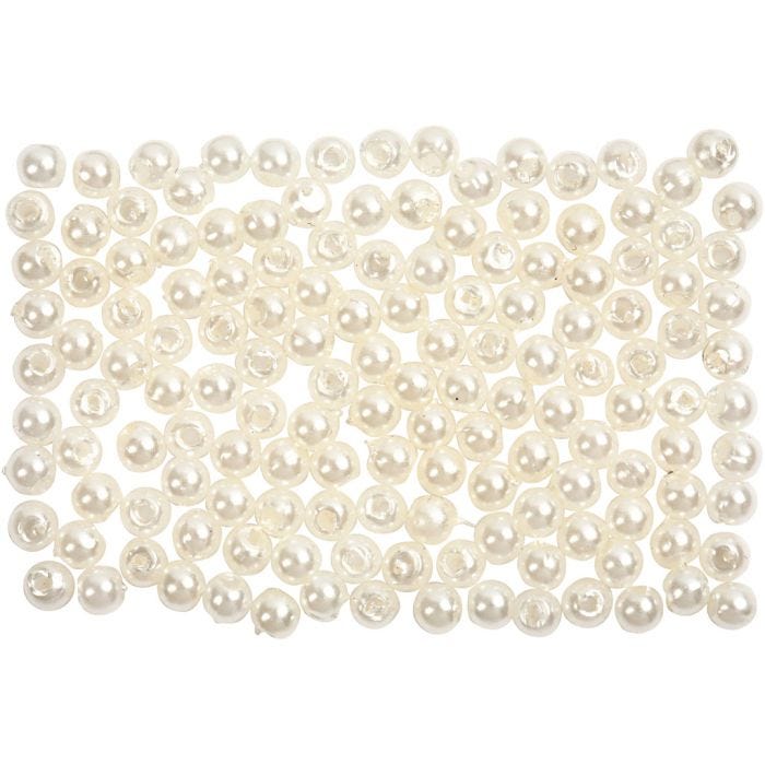 Waskralen, d 3 mm, gatgrootte 0,7 mm, parelmoer, 150 stuk/ 1 doos