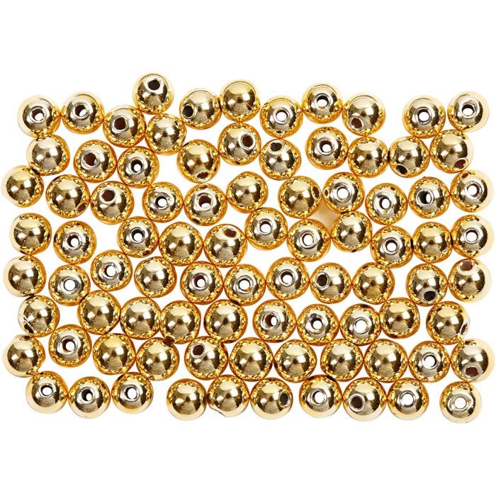 Waskralen, d 4 mm, gatgrootte 0,7 mm, goud, 150 stuk/ 1 doos