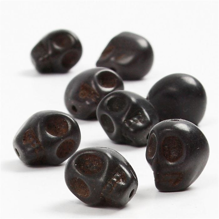 Howlite, 12 mm, 1,5 mm, zwart, 32stuk/ 1 doos